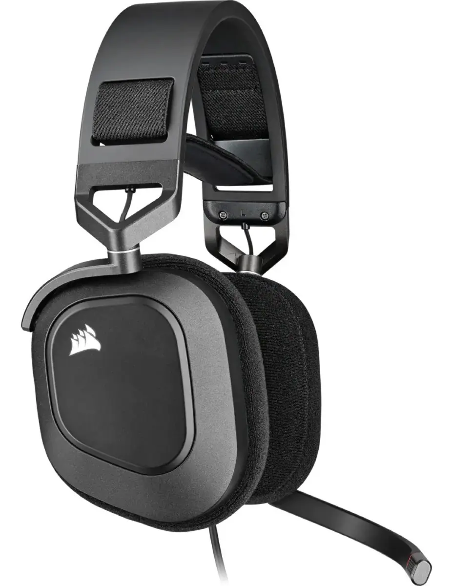 AURICULAR GAMING CABLEADO CORSAIR HS80 RGB USB, CARBÓN