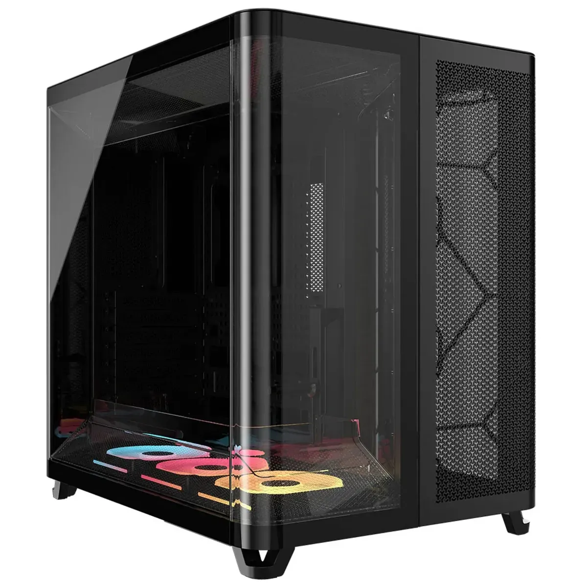 GABINETE CORSAIR AIR 5400 LX-R RGB ICUE LINK MID TOWER CON TRIPLE CÁMARA NEGRO