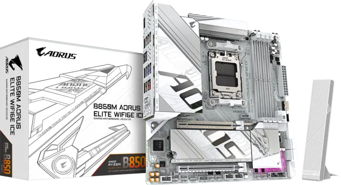 MOTHERBOARD GIGABYTE B850M AORUS ELITE WIFI6E ICE AM5 DDR5