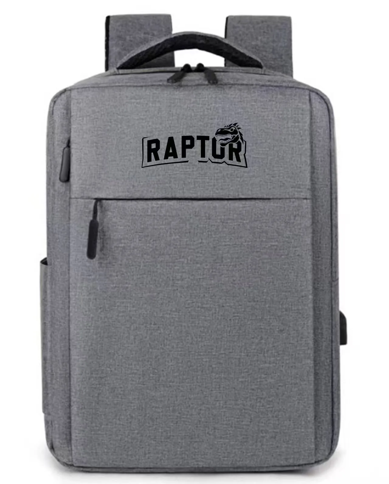 MOCHILA RAPTOR C/USB P/CARGA MULTIPLES BOLSILLOS GRIS (7978)