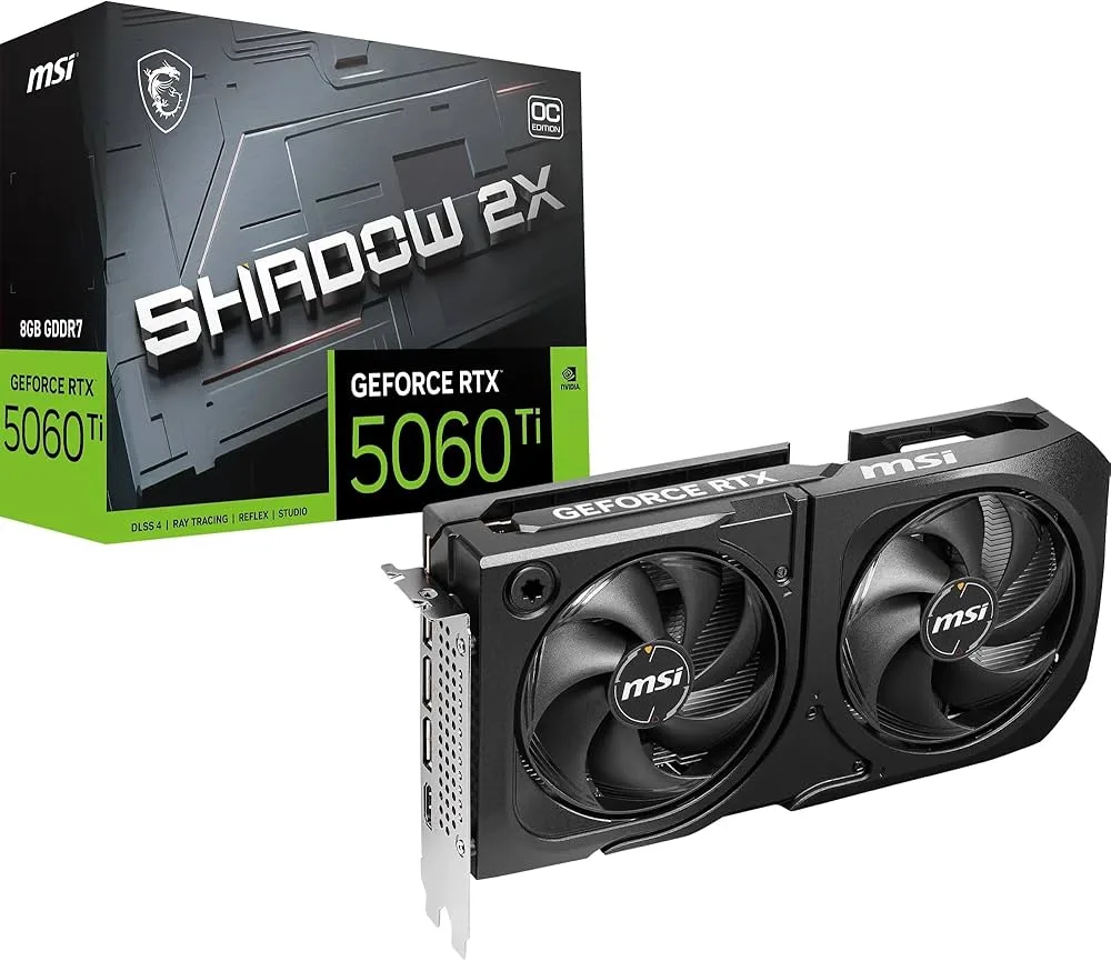 PLACA DE VIDEO MSI GEFORCE RTX 5060 TI SHADOW 2X OC PLUS 8G