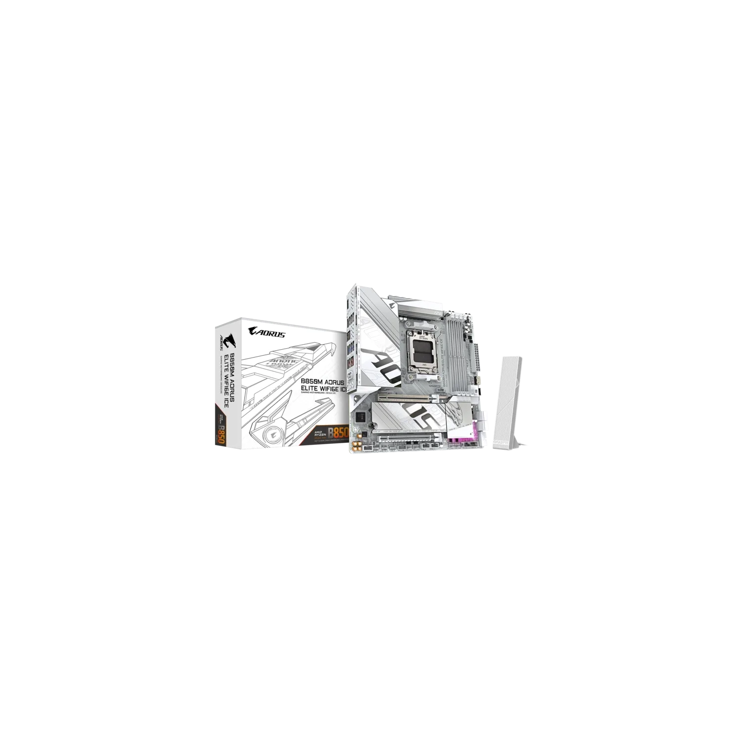 MOTHERBOARD GIGABYTE B850M AORUS ELITE WIFI6E ICE AM5 DDR5