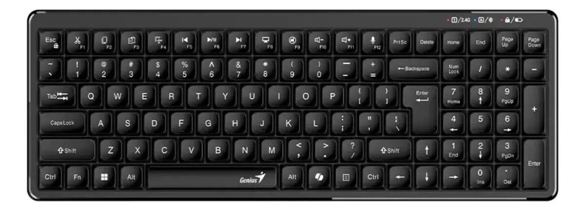TECLADO GENIUS LUXEMATE Q7100 AI SP BLACK BT+2.4GHZ,KB (3043)