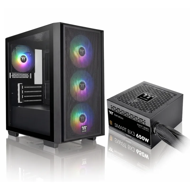GABINETE C/FUENTE THERMALTAKE S200 + BX3 650W 80 PLUS BRONZE