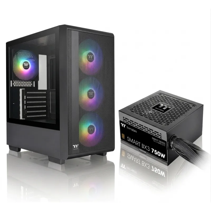 GABINETE C/FUENTE THERMALTAKE S200 + BX3 750W 80 PLUS BRONZE