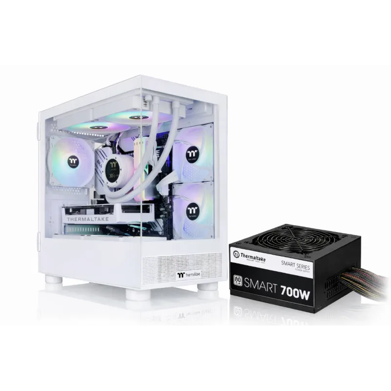 GABINETE C/FUENTE THERMALTAKE VIEW 170 + SMART 700W 80 PLUS WHITE (WHITE EDITION)