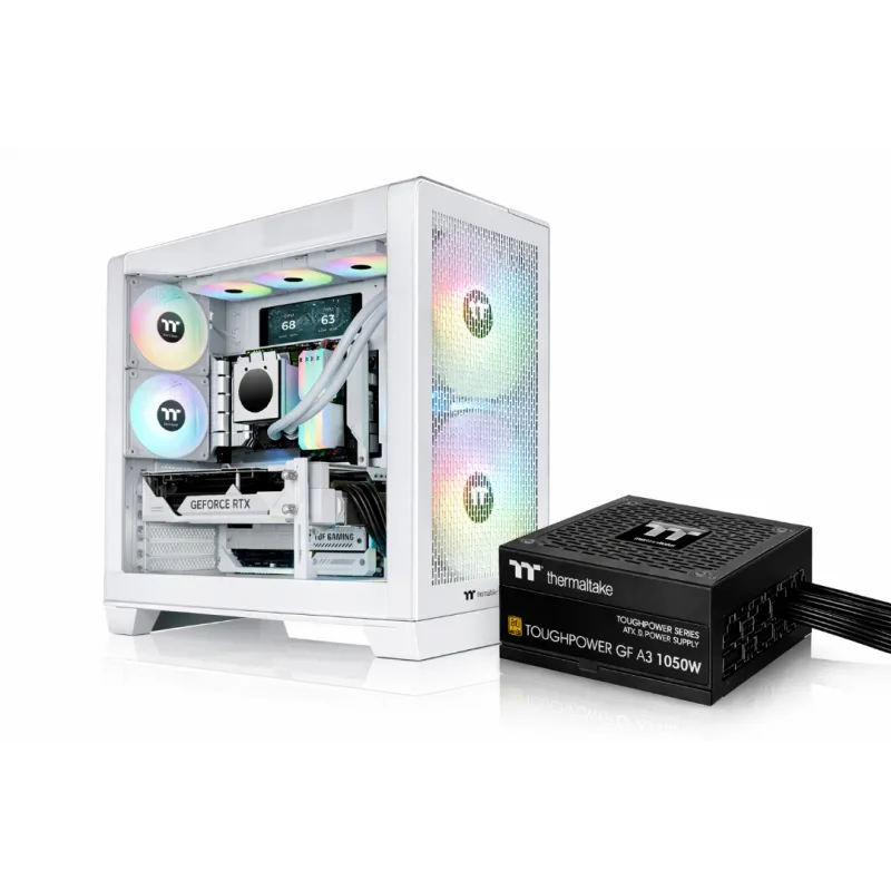 GABINETE C/FUENTE VIEW 390 + 1050W 80 PLUS GOLD (WHITE EDITION)