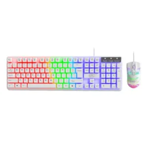 KIT PRISMA DUO TECLADO Y MOUSE GAMER BLANCO GTC - https://clickgaming.com.ar