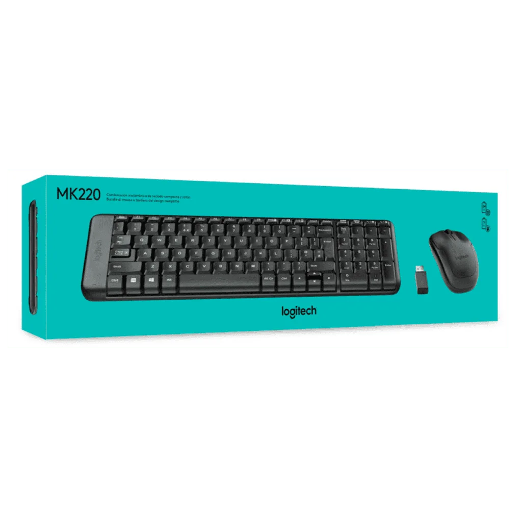 KIT TECLADO Y MOUSE INALAMBRICO LOGITECH MK220 - https://clickgaming.com.ar