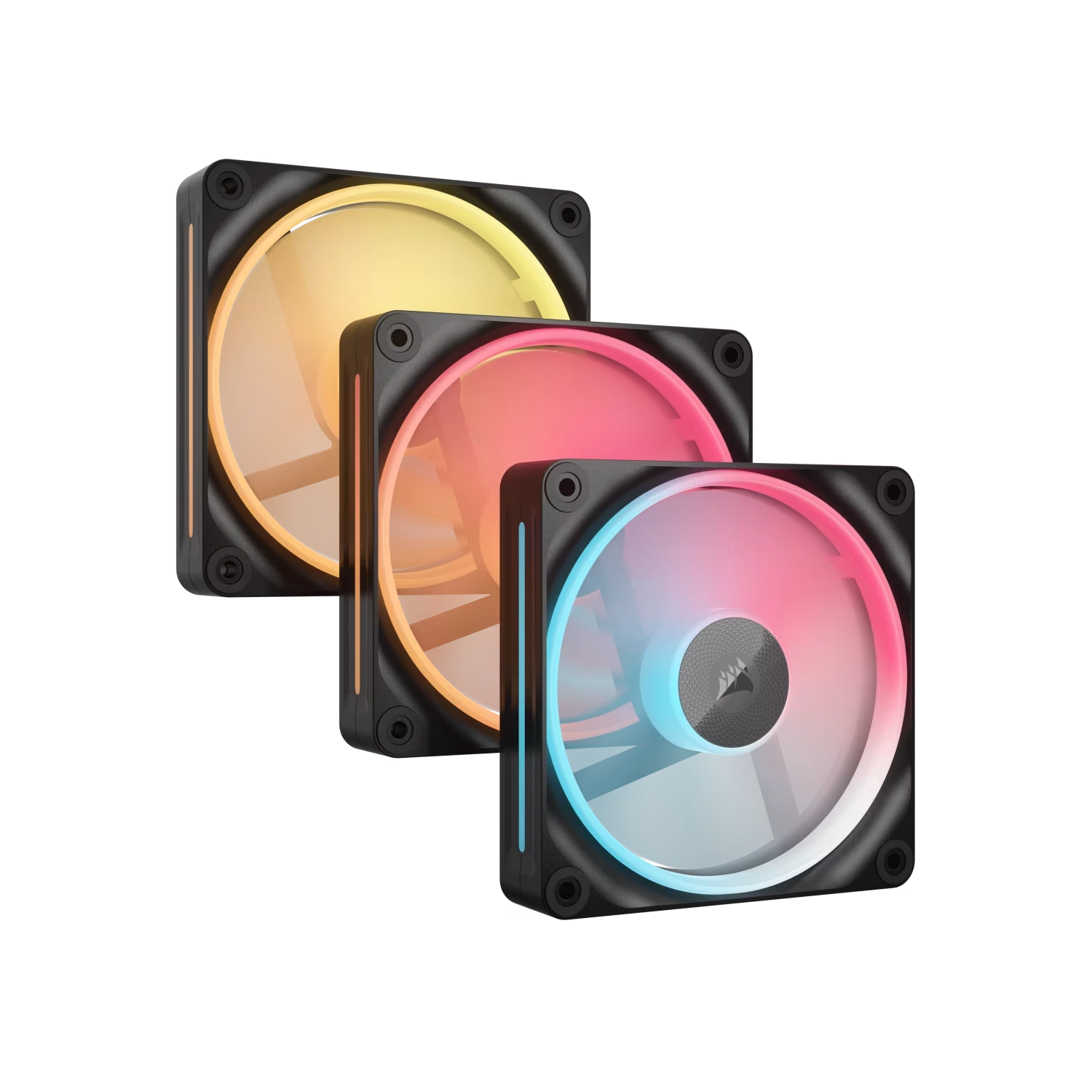 KIT DE VENTILADORES CORSAIR FLUJO REVERSIBLE ICUE LINK LX120-R RGB DE 120 MM X3 NEGRO