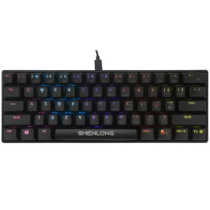 TECLADO MECANICO 60% SHENLONG UMK6100SB - 62 TECLAS - CABLE USB TIPO C RAINBOW - https://clickgaming.com.ar