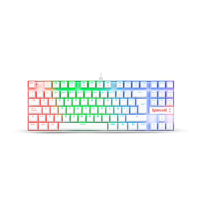 Teclado Redragon Kumara 2 K552 Rainbow Blanco - https://clickgaming.com.ar