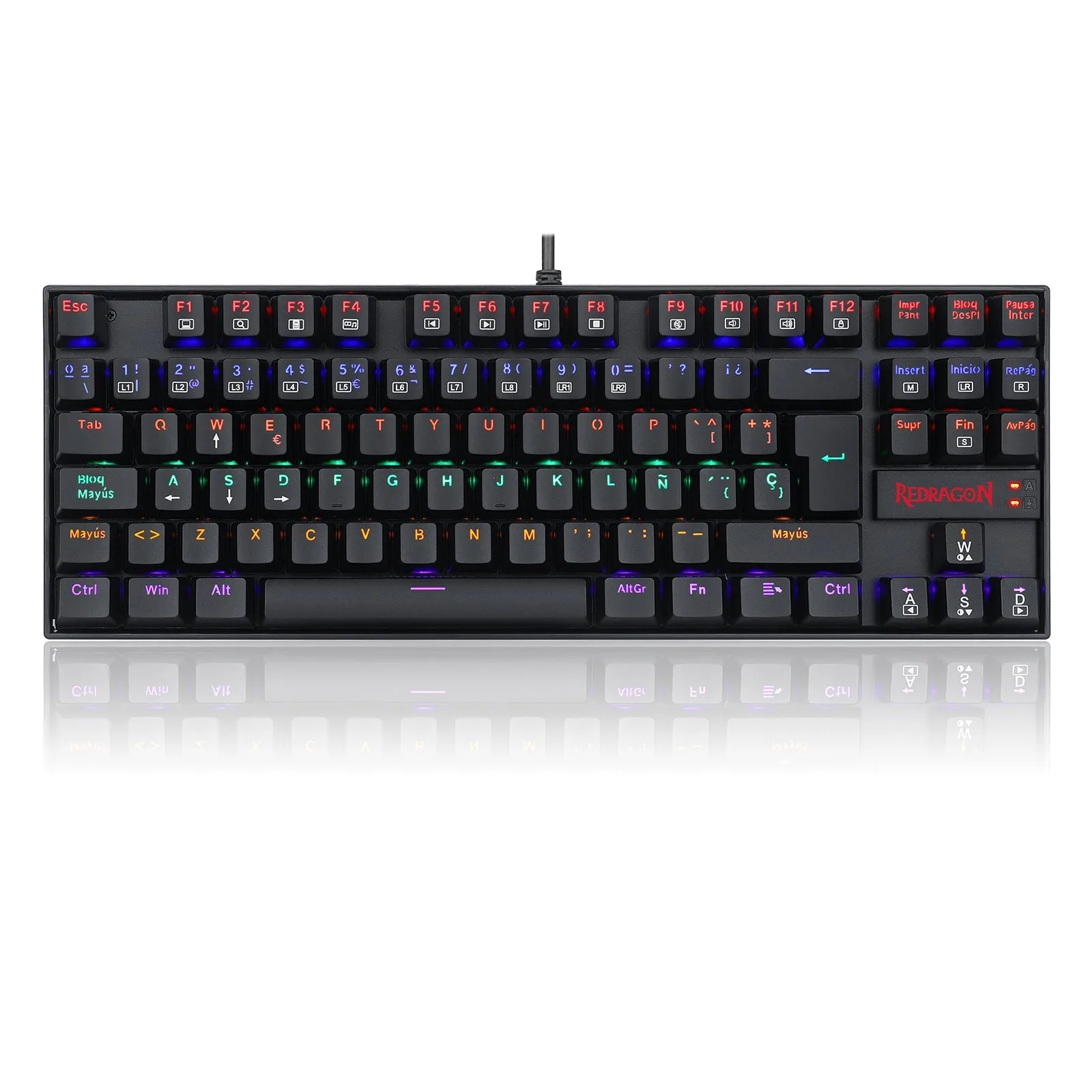 Teclado Redragon Kumara 2 K552 Rainbow Negro - https://clickgaming.com.ar