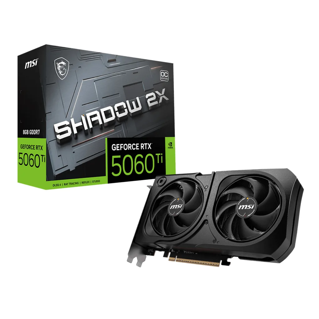 VGA MSI GeForce RTX 5060 Ti 8G SHADOW 2X OC PLUS (0281) - https://clickgaming.com.ar