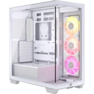 GABINETE CORSAIR iCUE 3500X RGB Mid-Tower TG Fan iCUE x3 White - https://clickgaming.com.ar