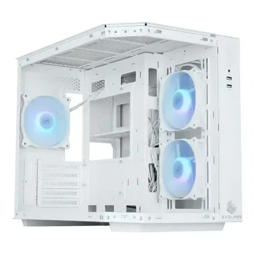 GABINETE EVOLABS PRIMACY WHITE EDITION - 3 FAN ARGB