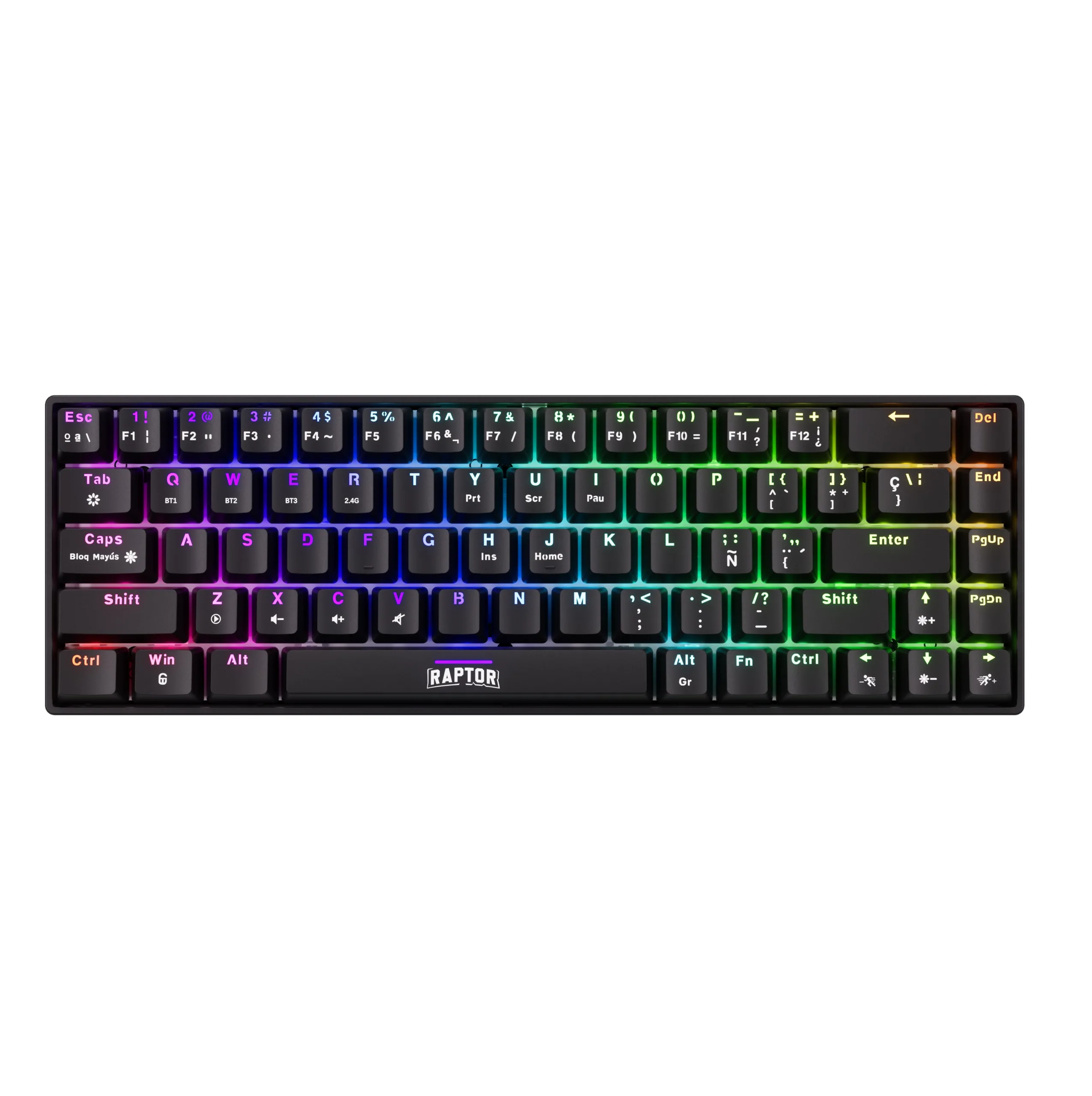 TECLADO GAMER RAPTOR FIRECLAW M68 WIRELESS MECANICO RETROILUMINADO RED OUTEMU
