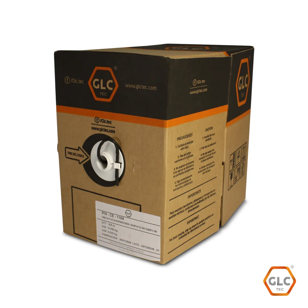 CABLE UTP CAT.5E 305MTS GLC MAX INTER/EXT NEGRO