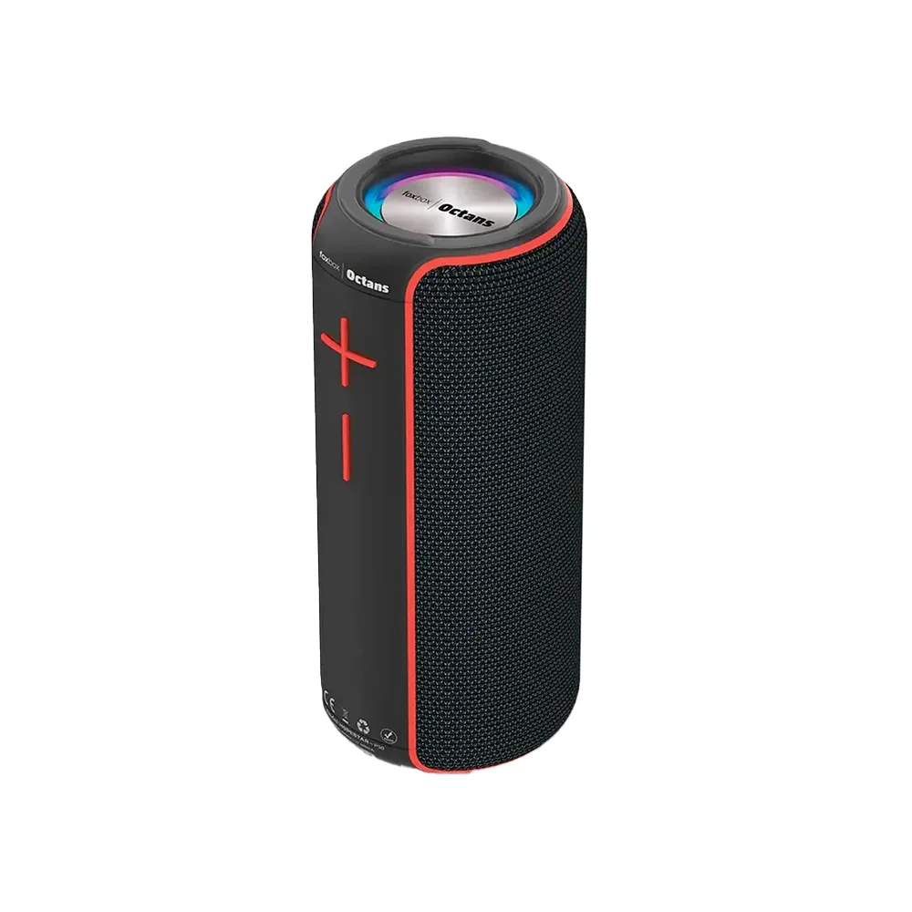 PARLANTE FOXBOX WARP OCTANS NEGRO Y ROJO