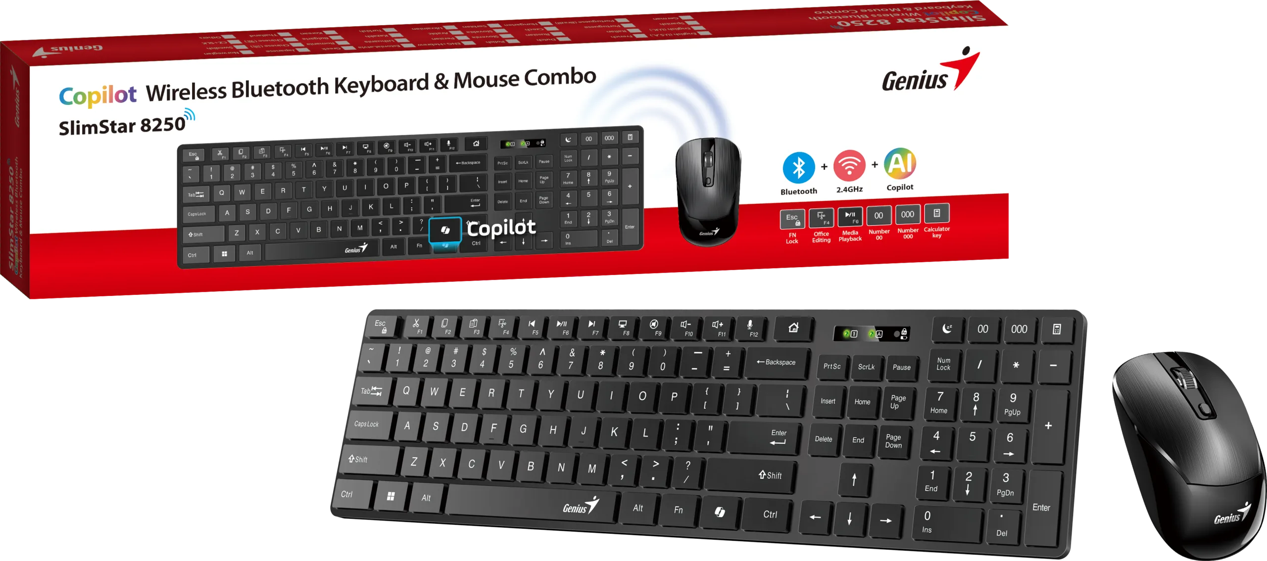 TEC+MOUSE GENIUS SLIMSTAR 8250 BT+WIRELESS
