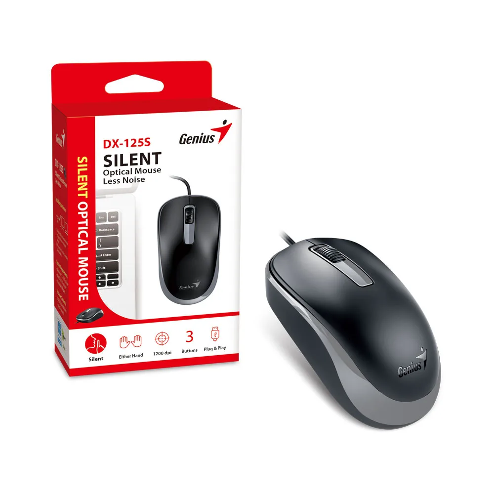 MOUSE GENIUS DX-125S USB BLACK/GREY