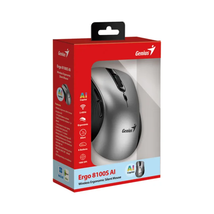 MOUSE GENIUS ERGO 8100S WIRELESS IRON GRAY