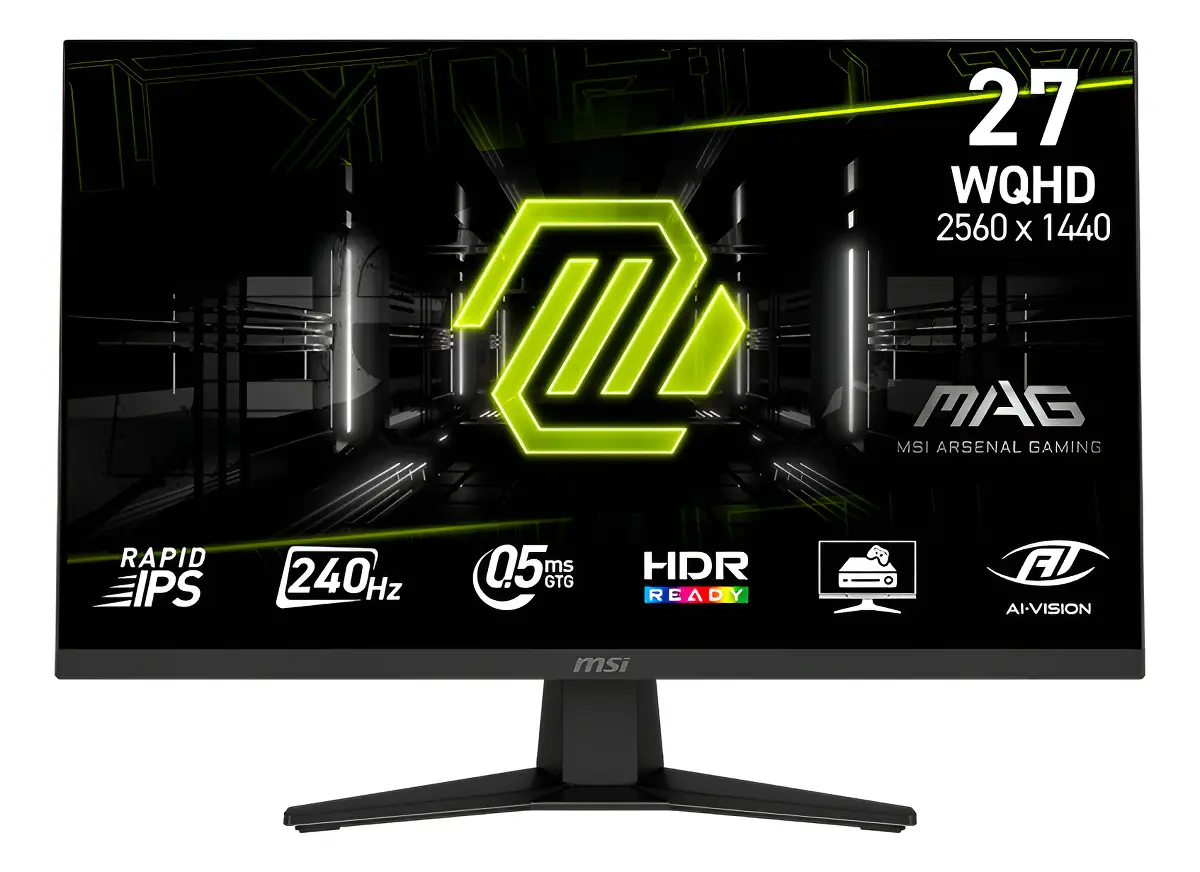 MONITOR GAMER MSI 27" QHD RAPID IPS 240HZ 0.5MS FLAT 2XHDMI + 1XDP (II) (1652)