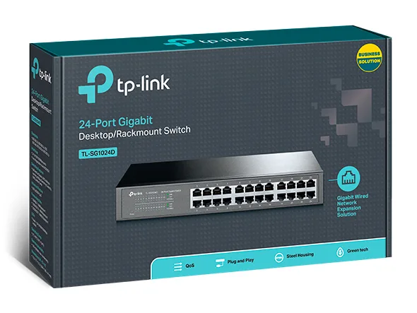 SWITCH 24P TP-LINK SG1024 GIGABIT GREEN 1U 19 RACK