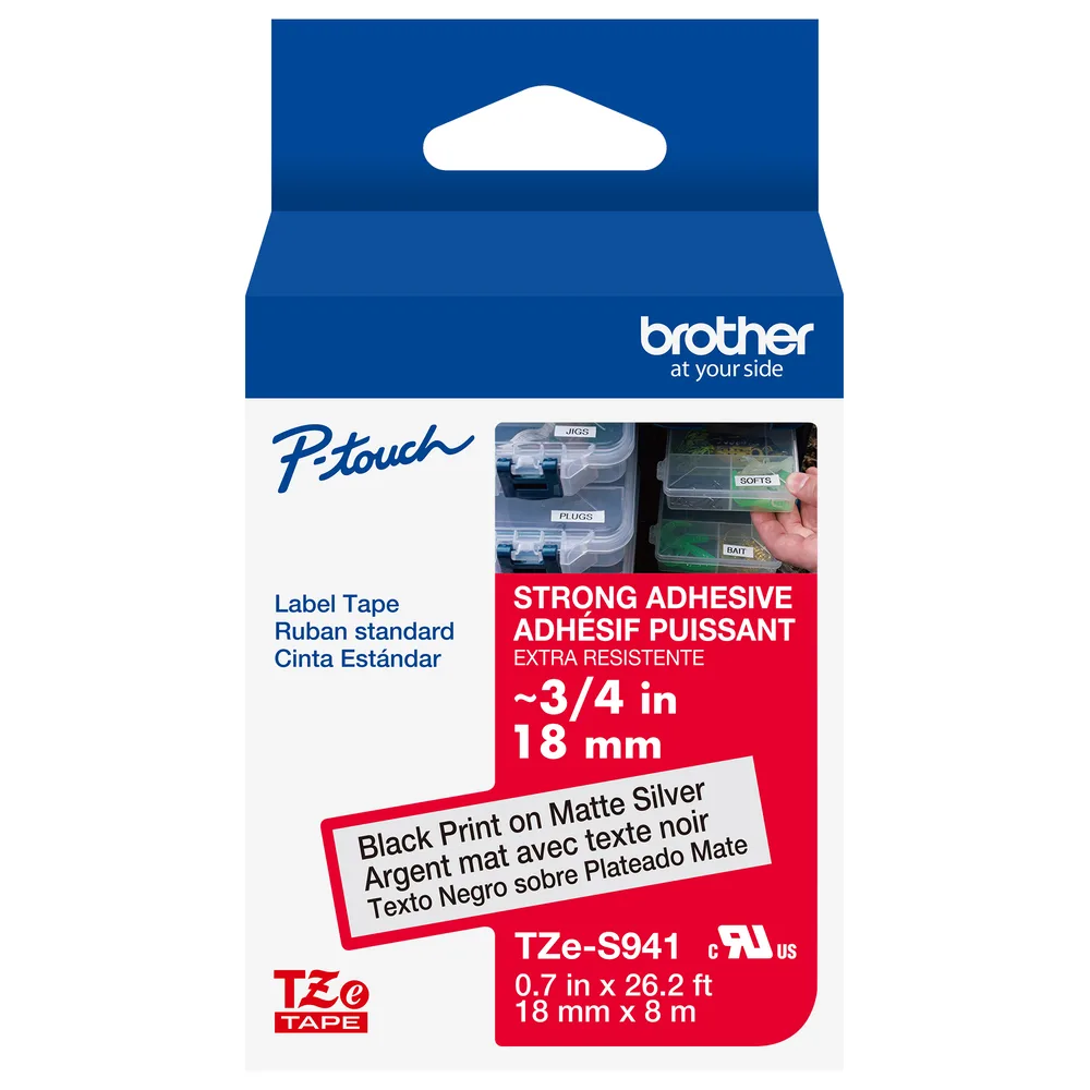 CINTA P/ROTU BROTHER TZES941 18MM ADHE EXT NEG/PLA