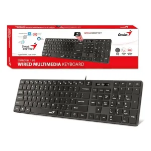 Teclado c/Cable GENIUS SlimStar 126 Negro - https://clickgaming.com.ar