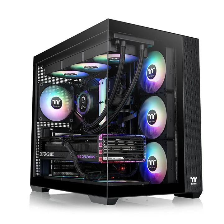 GABINETE TT VIEW 380 XL MID-TOWER TG X2 FAN ARGB X1 REVERSE FAN X3 BLACK (9675)