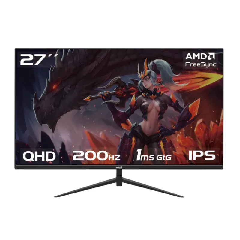 MONITOR GAMER RAPTOR HAWK EYE 27 FRAMELESS IPS QHD 200HZ 1MS HDMI-DP NEGRO (3378) (II)