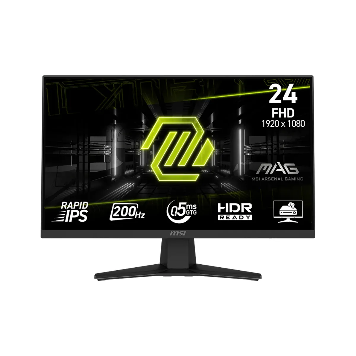 MONITOR GAMER MSI 24" MAG 244F FHD RAPID IPS 200HZ 0.5MS FLAT 1XHDMI + 1XDP (II) (7068)