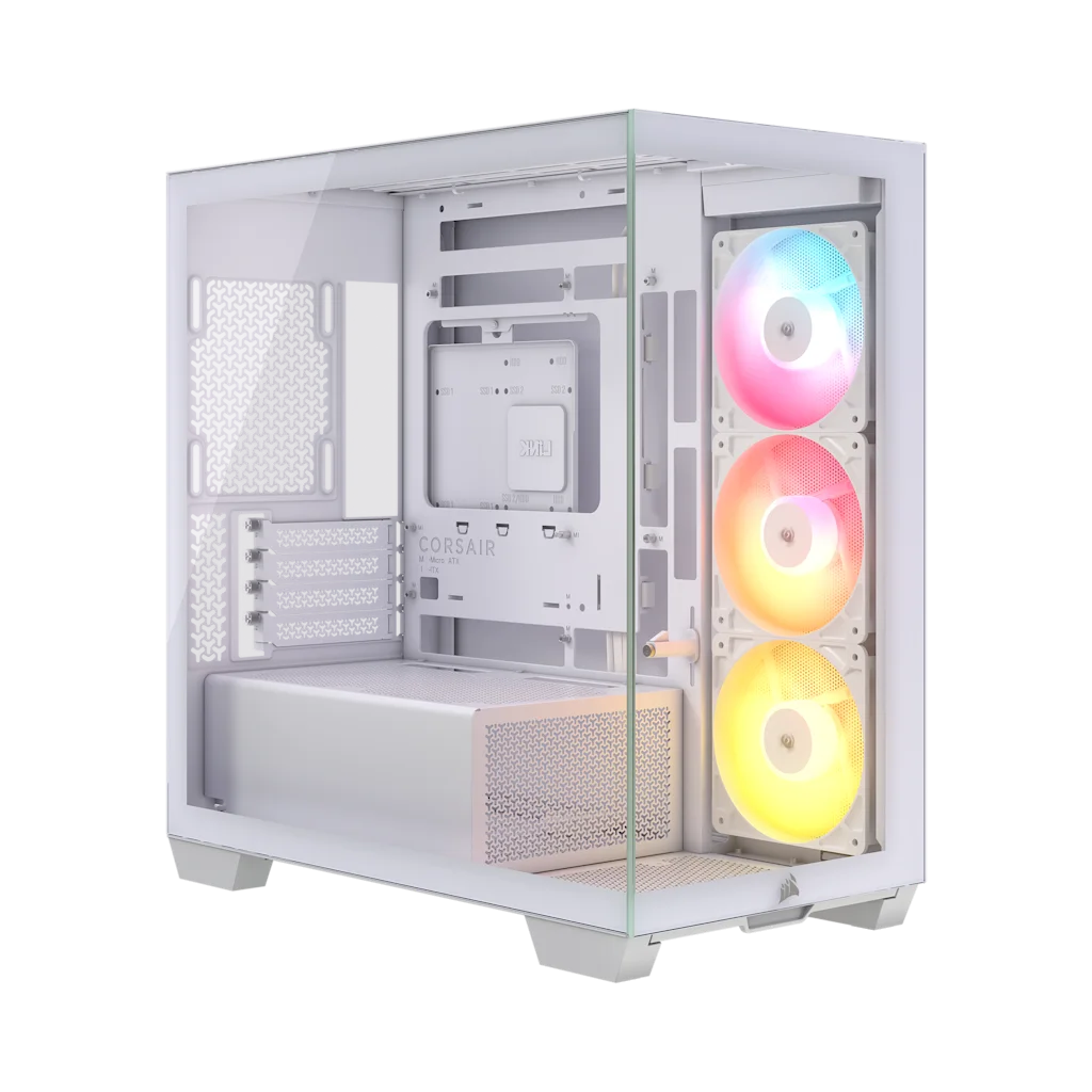 GABINETE CORSAIR 2800X RS-R ARGB PANORAMIC GLASS MICRO-ATX CASE BLANCO