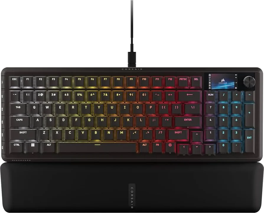 TECLADO GAMER CORSAIR VANGUARD 96 MECÁNICO INALÁMBRICO BACKLIT RGB LED MLX PLASMA NEGRO