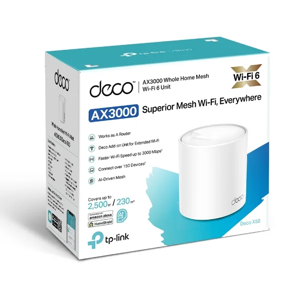 DECO X50 POE PACK DE 1 MESH TP LINK AX3000 WIFI GIGABIT (9844)