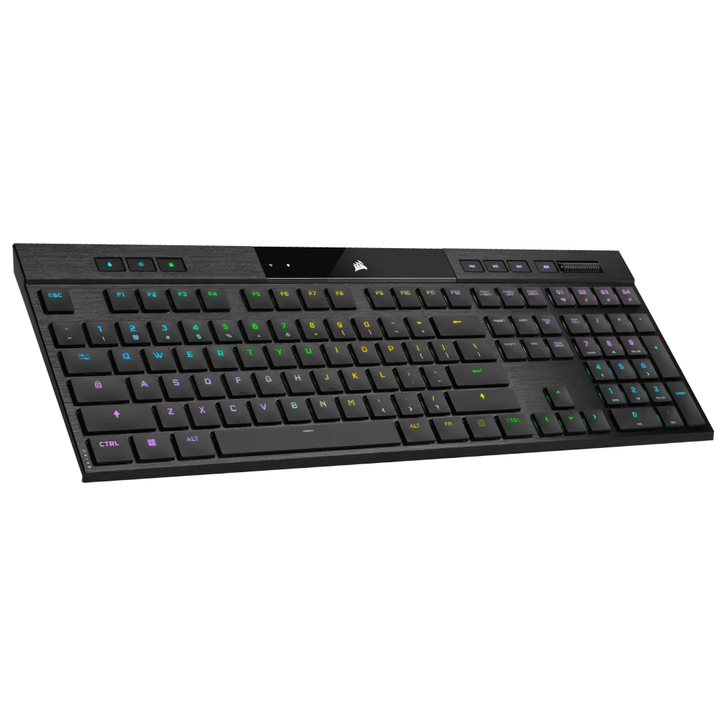 TECLADO CORSAIR K100 AIR RGB MECANICO SWITCH CHERRY MX ULTRA LOW PROFILE BLACK WIRELESS (5176)