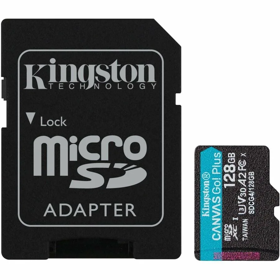 TARJETA DE MEMORIA KINGSTON CANVAS GO PLUS GEN4 MICROSDXC 128GB UHS-I U3 V30 200MB/S C/ADAPTADOR