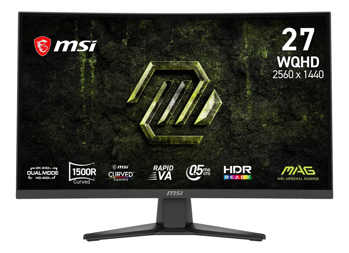 MONITOR GAMER MSI 27" MAG 275CQDF WQHD RAPID VA 240HZ 0.5MS CURVED 2XHDMI + 1XDP (II) (3015)