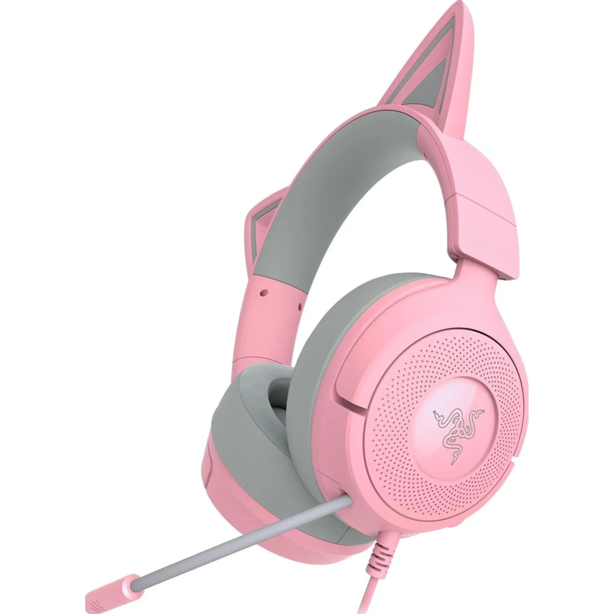 AURICULAR GAMER RAZER KRAKEN KITTY V3 X QUARTZ PINK ANALOG 3.5MM