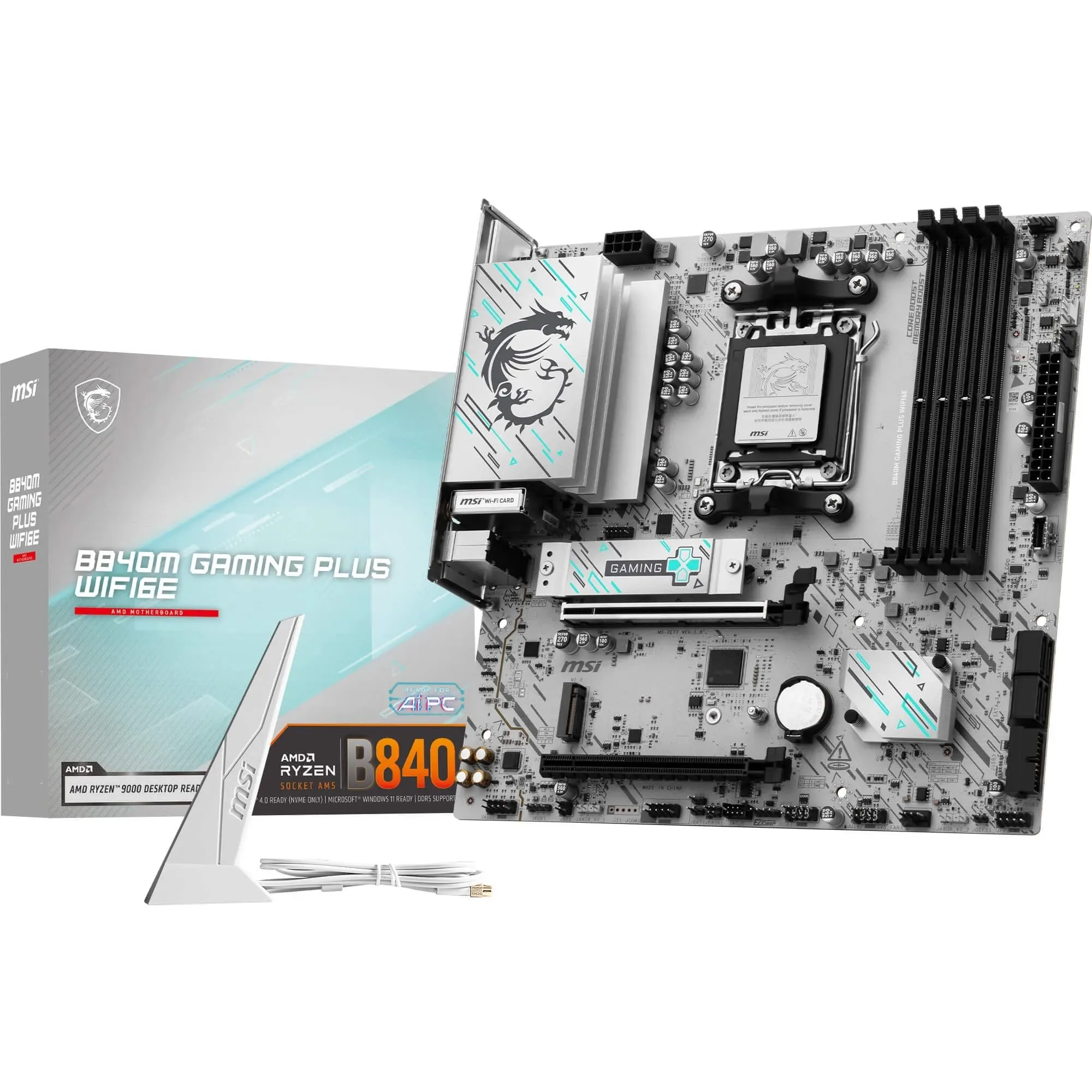 MOTHERBOARD MSI AM5 B840M GAMING WIFI6E DDR5 BOX M-ATX