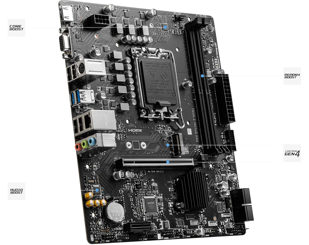 MB MSI S1700 PRO B760M-E DDR4 BOX M-ATX