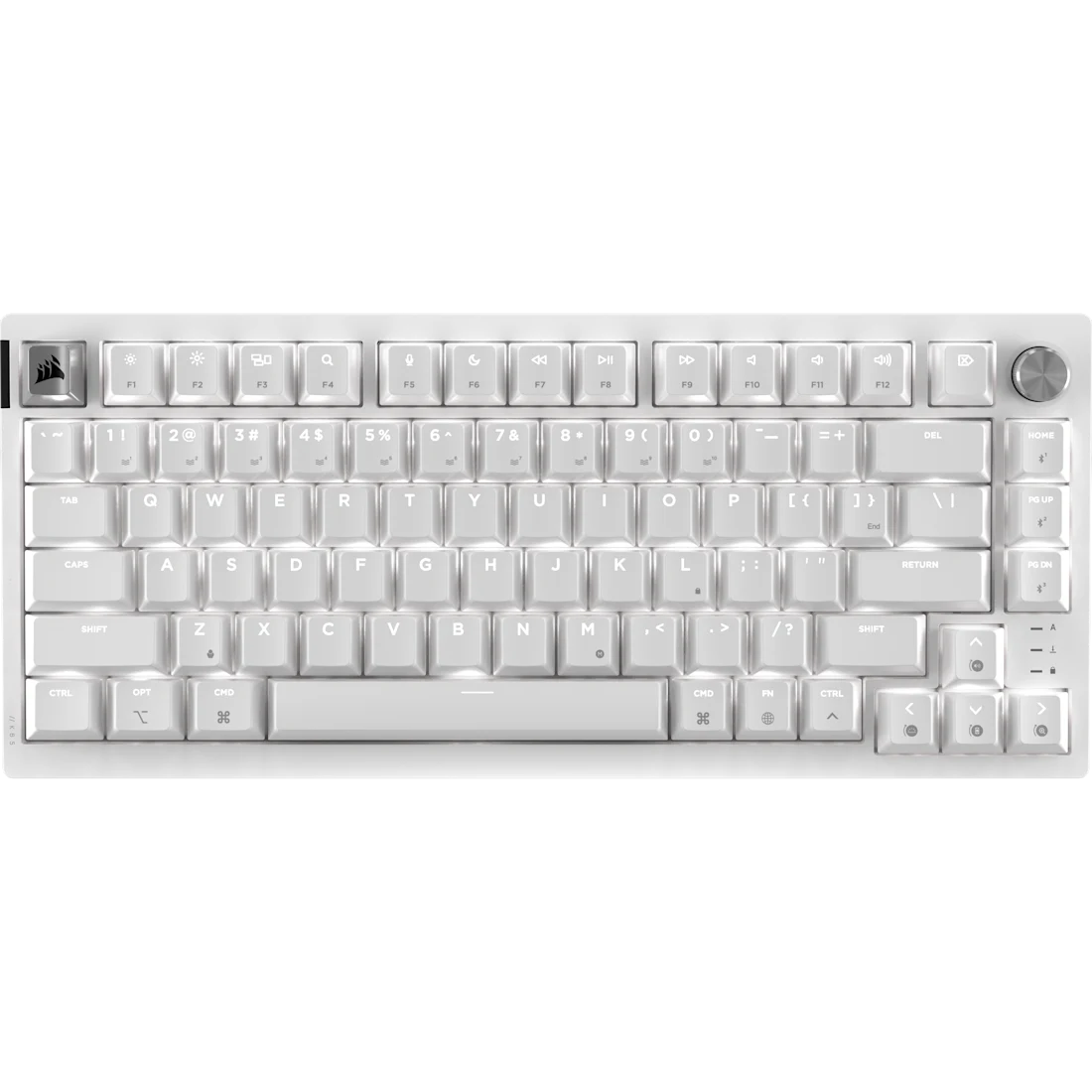 TECLADO GAMER MECANICO CORSAIR K65 PLUS 75% RGB MAC/PC - FROST WHITE