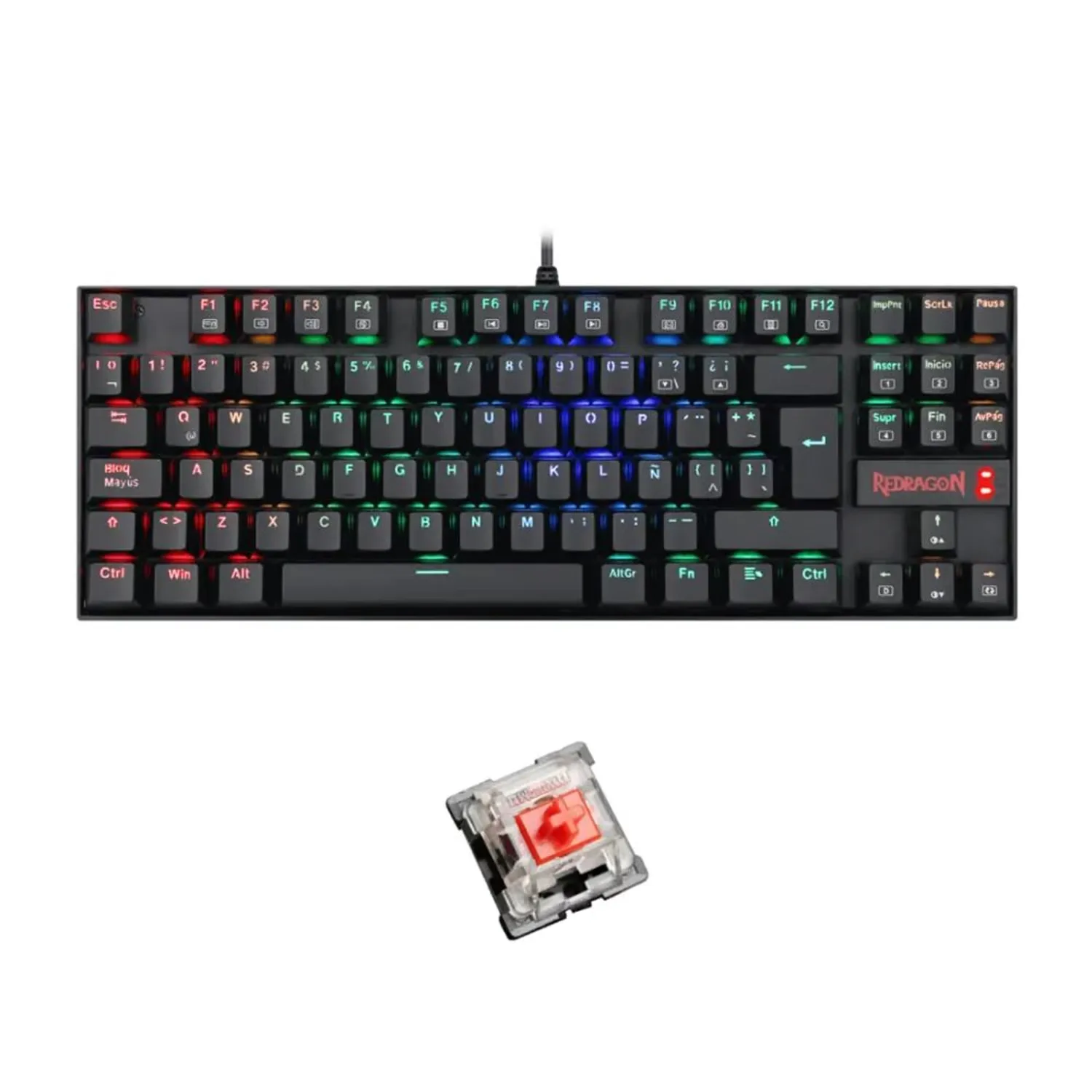 TECLADO REDRAGON KUMARA K552 RBN MAGNÉTICO NEGRO